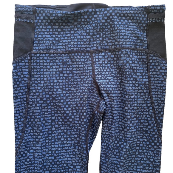 Lululemon Free Runner Crop (19") Shatter Weave Desert Teal Alberta Lake … - Picture 6 of 12